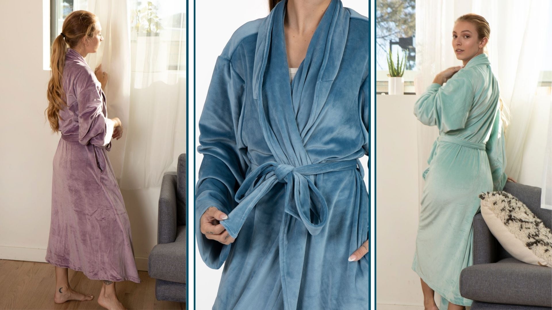 Plush warm robe for women in a cozy setting - Pure Fiber
