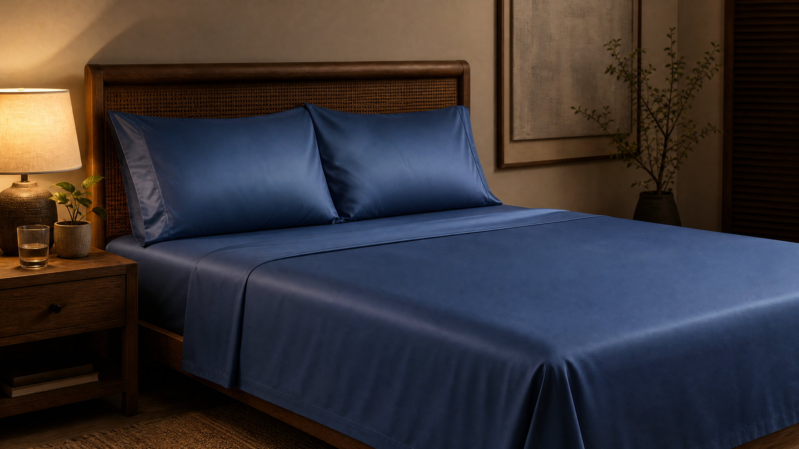Cool bedroom with breathable bamboo bedding for summer - Pure Fiber