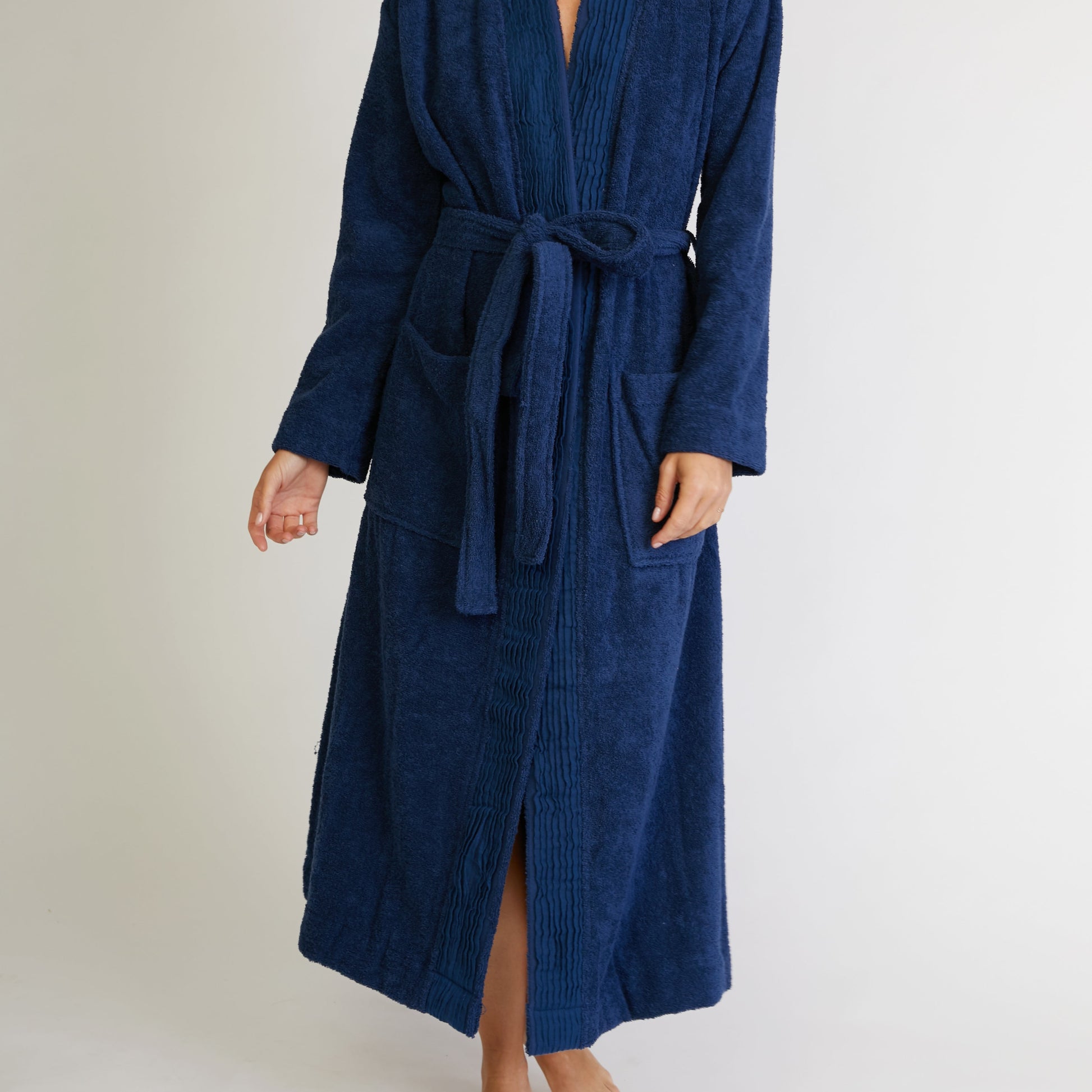 Turkish Cotton Terry Cloth Pleated Bathrobe