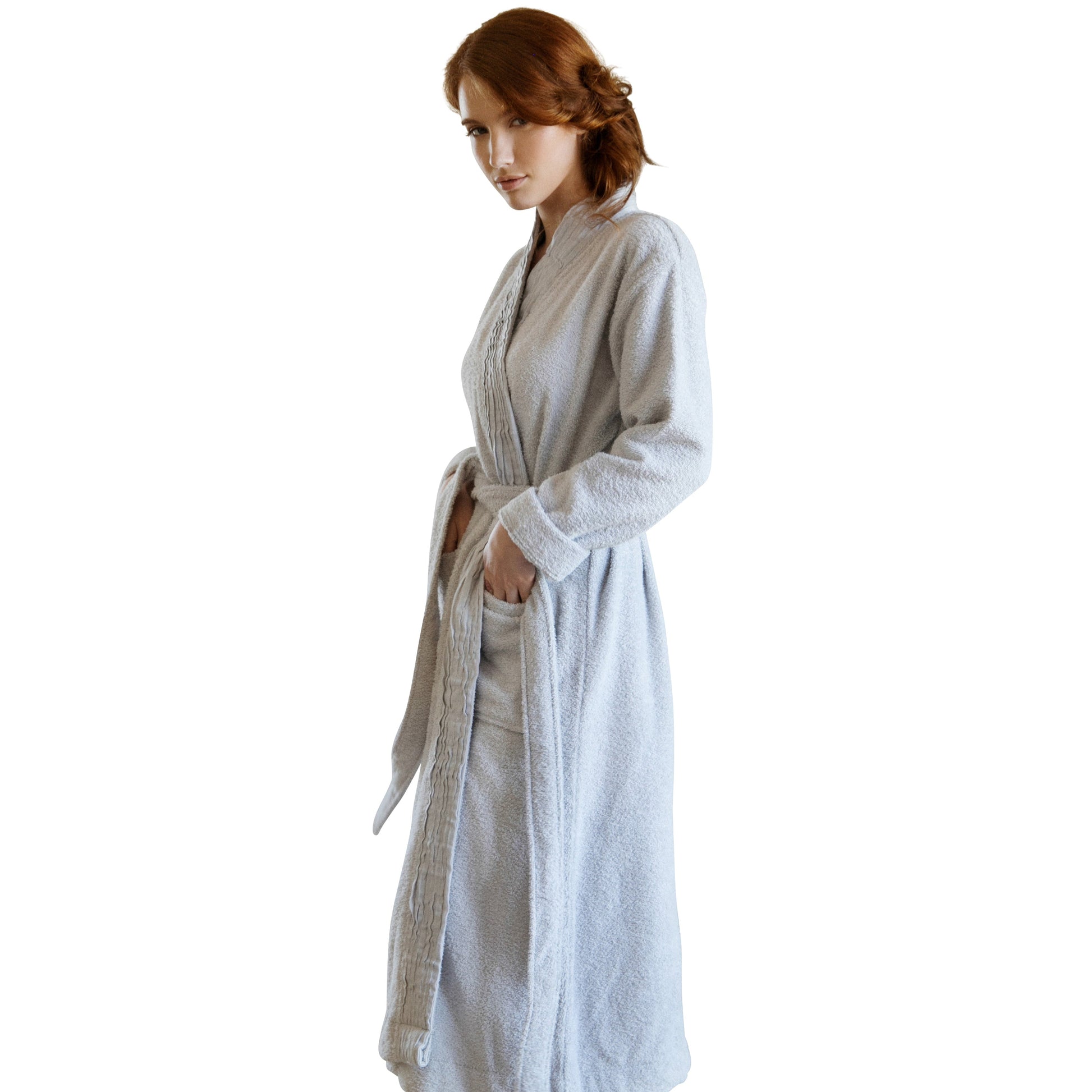 Turkish Cotton Terry Cloth Pleated Bathrobe