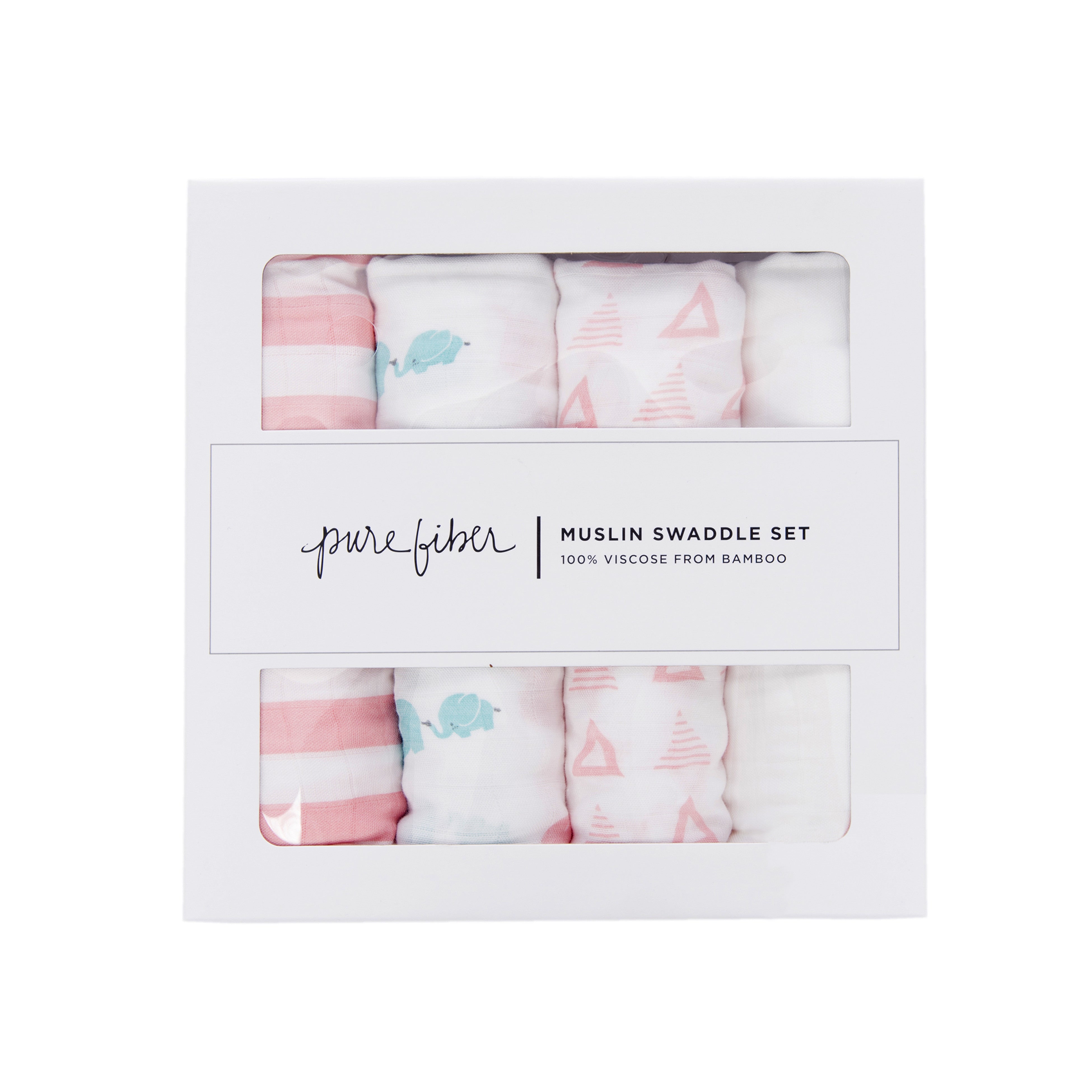Elephant Bamboo Viscose Swaddle Set - Blankets & Throws - Nine Space