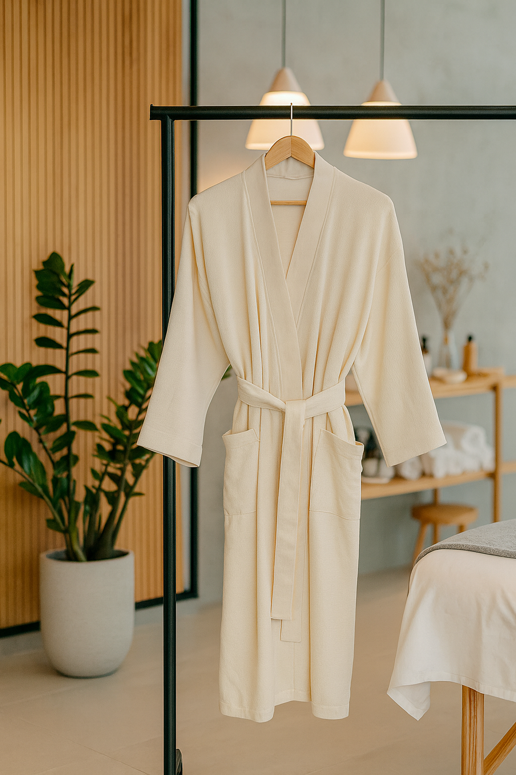 Organic Cotton Knitted Kimono Robe