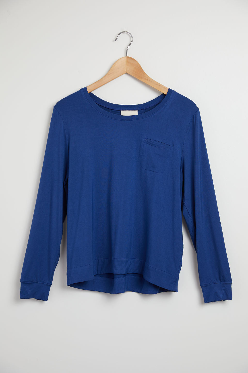 Pleated Back Bamboo Viscose Long Sleeve Top