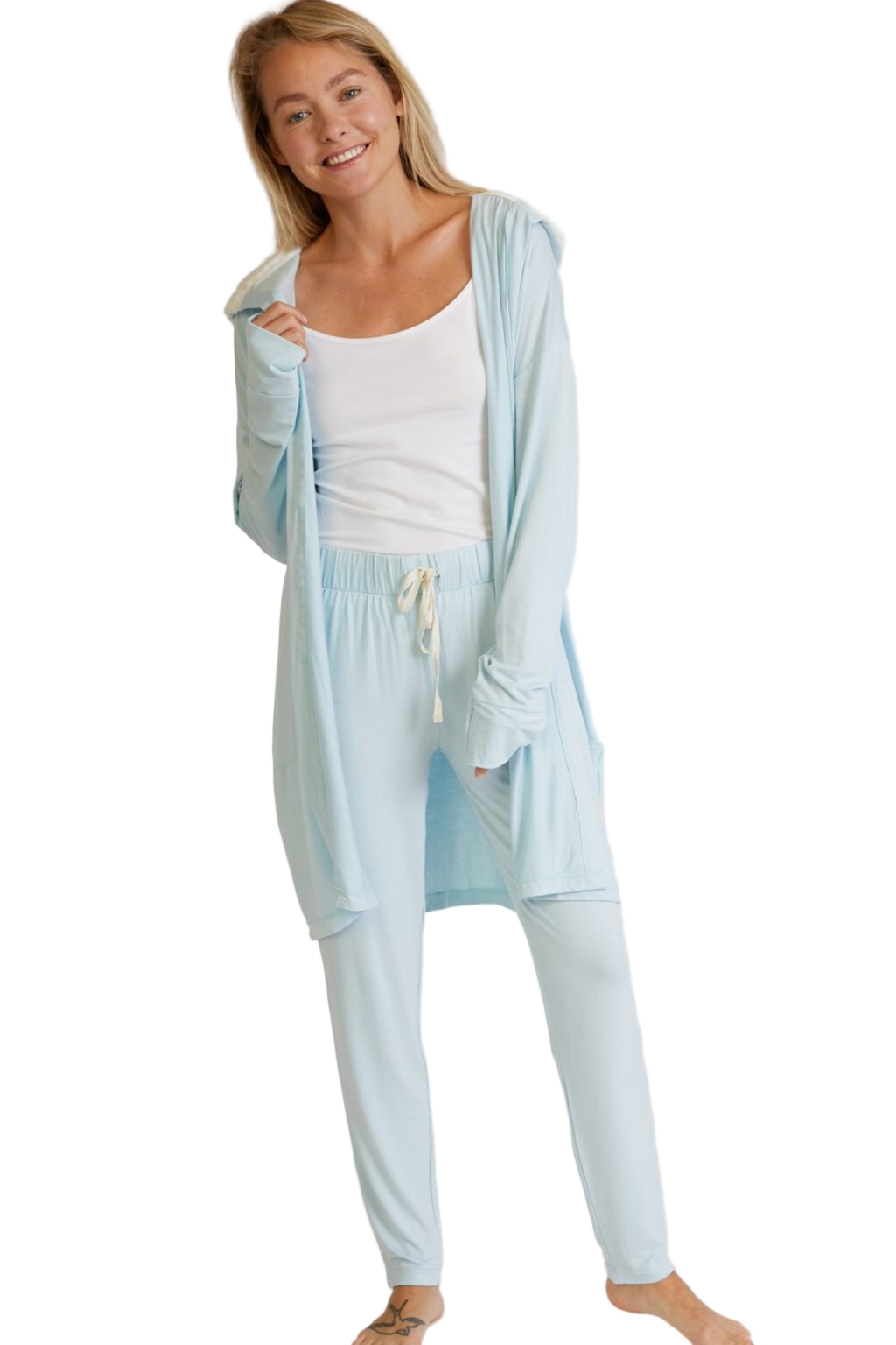 Hooded Jersey Robe & Pants Loungewear
