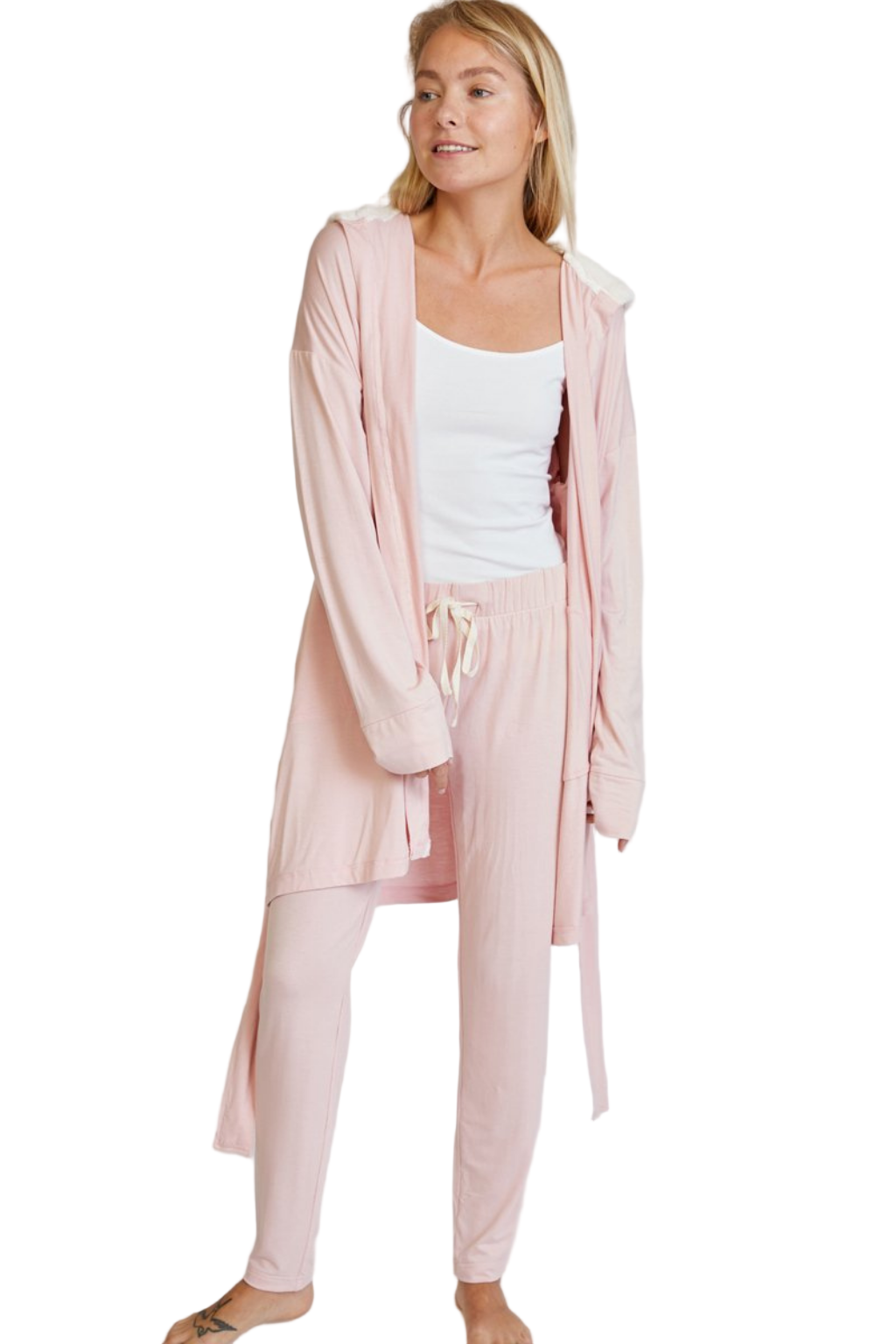 Hooded Jersey Robe & Pants Loungewear