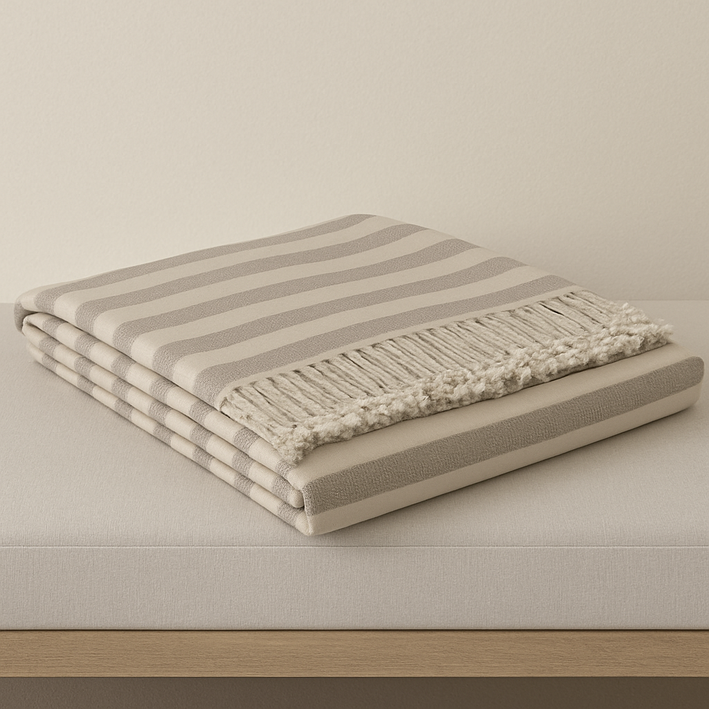 Striped Bamboo Viscose Throw