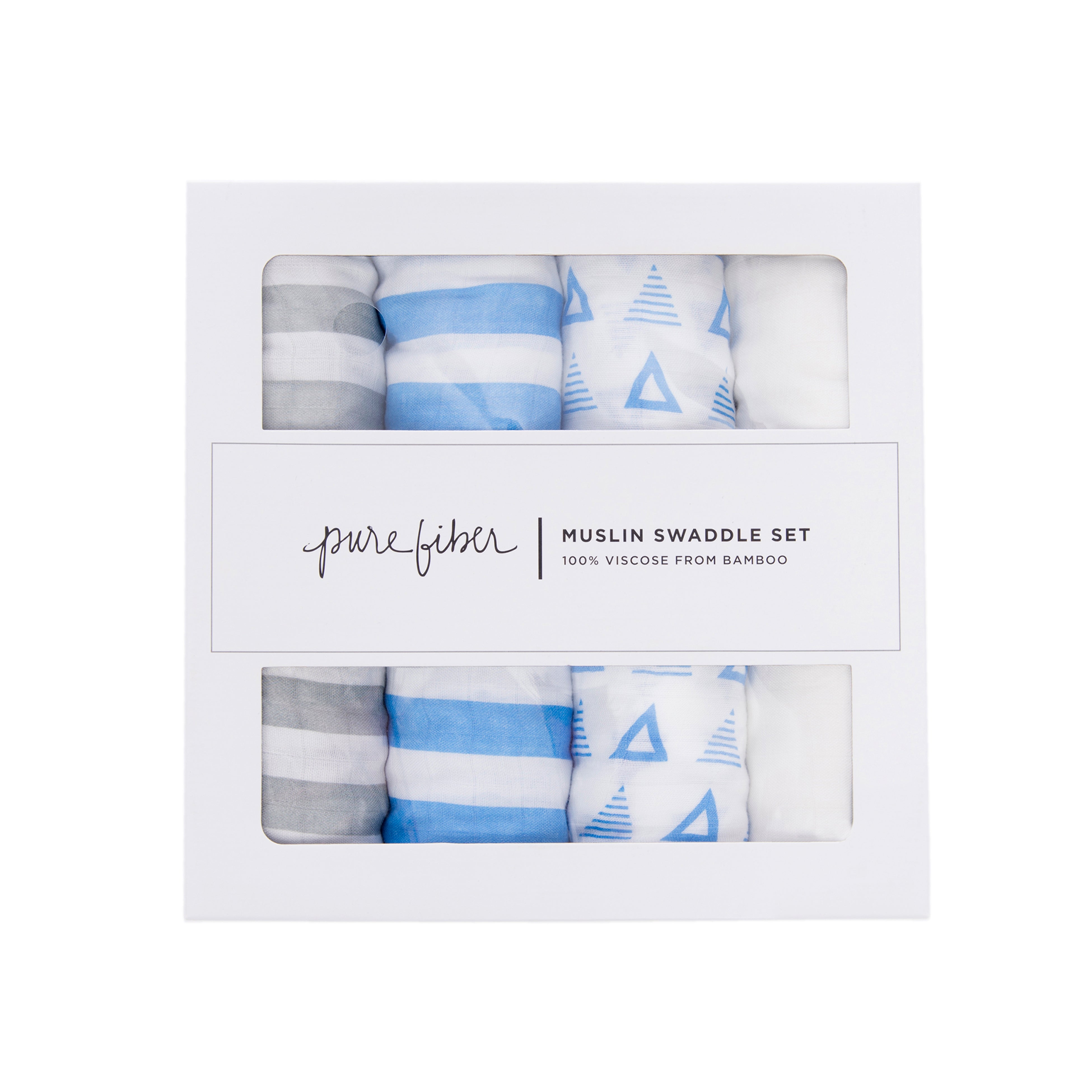 Striped Bamboo Viscose Swaddle Set - Bedding - Nine Space