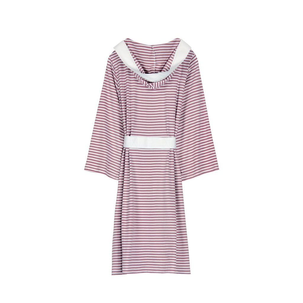 Seaside Serenity Stripe Organic Hooded Short Robe