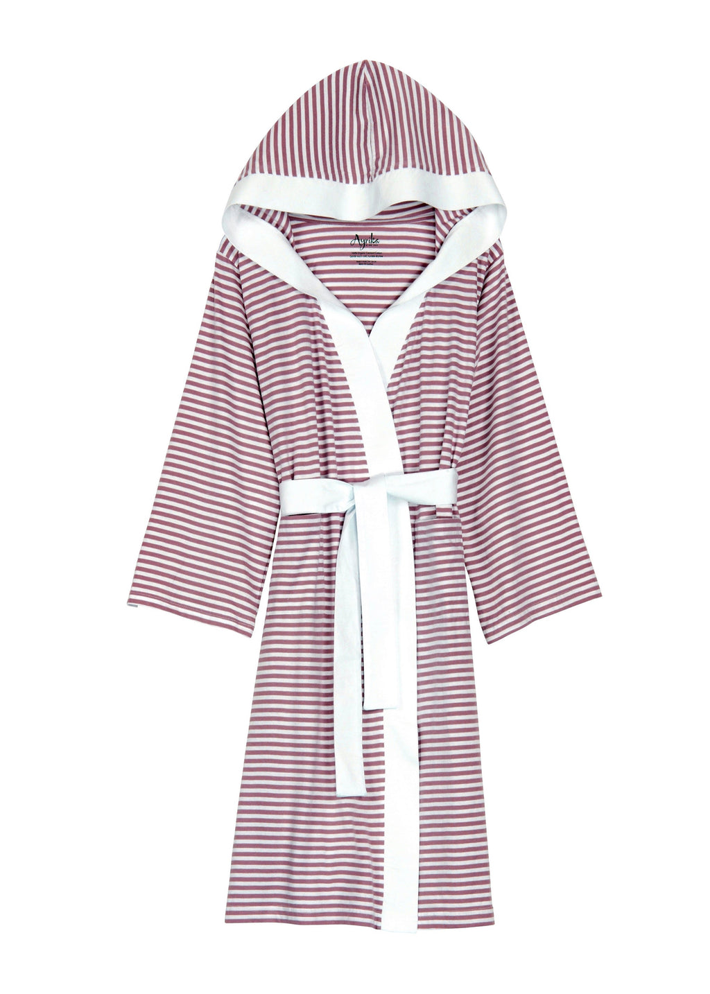 Seaside Serenity Stripe Organic Hooded Short Robe