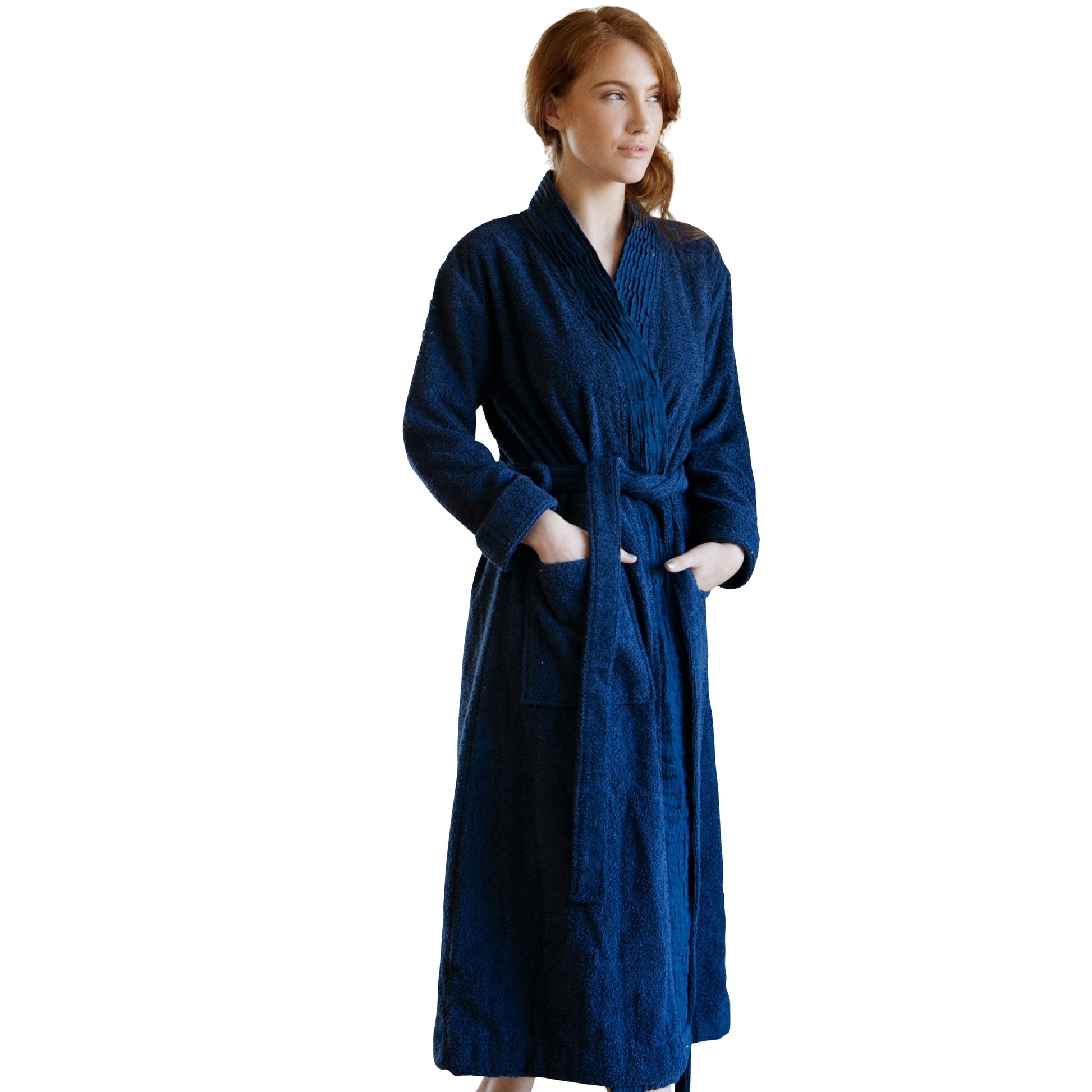 Turkish Cotton Terry Cloth Pleated Bathrobe