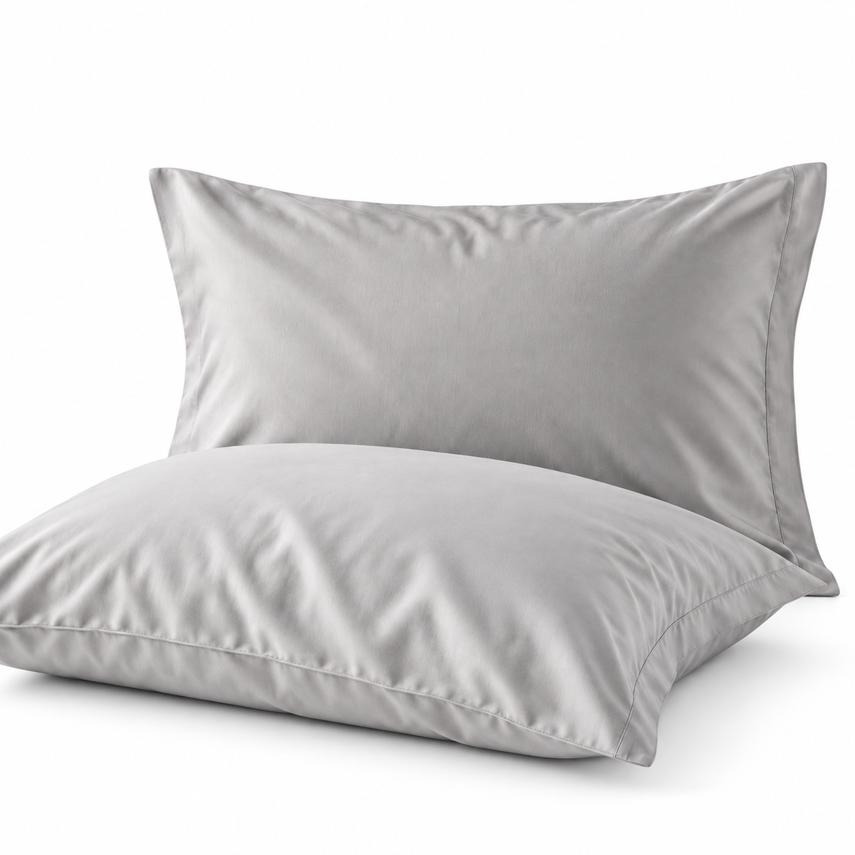 Grey bamboo viscose pillowcases, set of 2 #Color_Grey