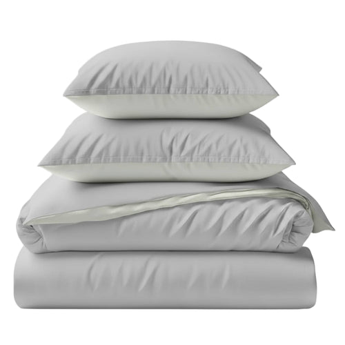 Two-Tone Bamboo Duvet Cover + 2 Shams Set