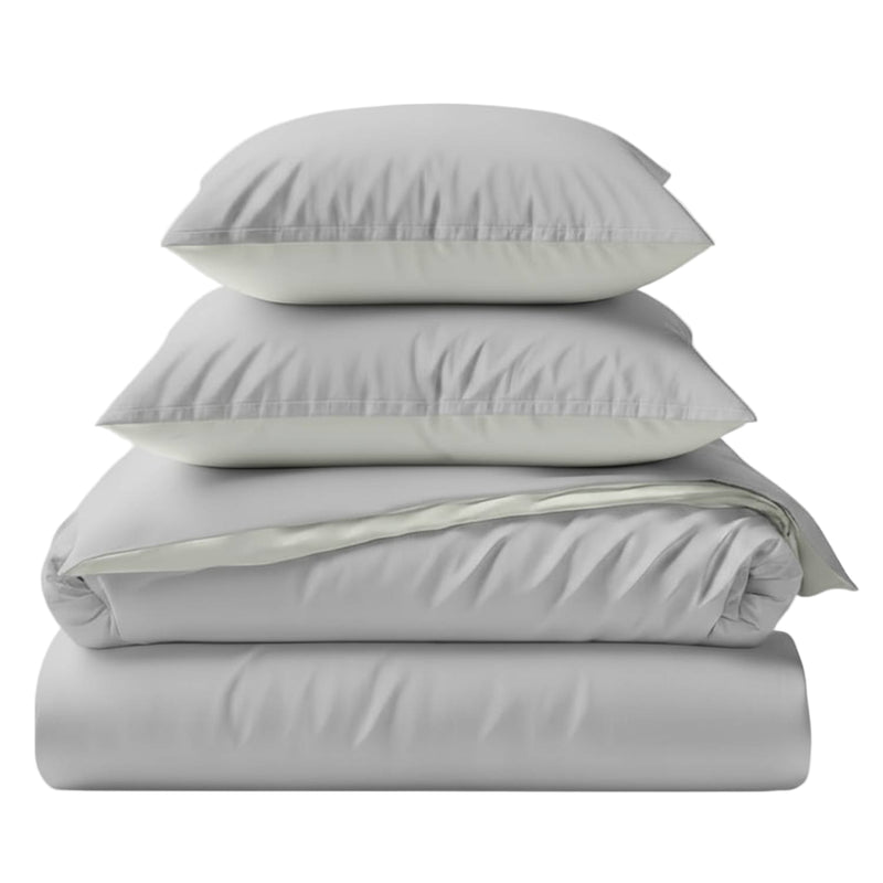 Two-Tone Bamboo Duvet Cover + 2 Shams Set
