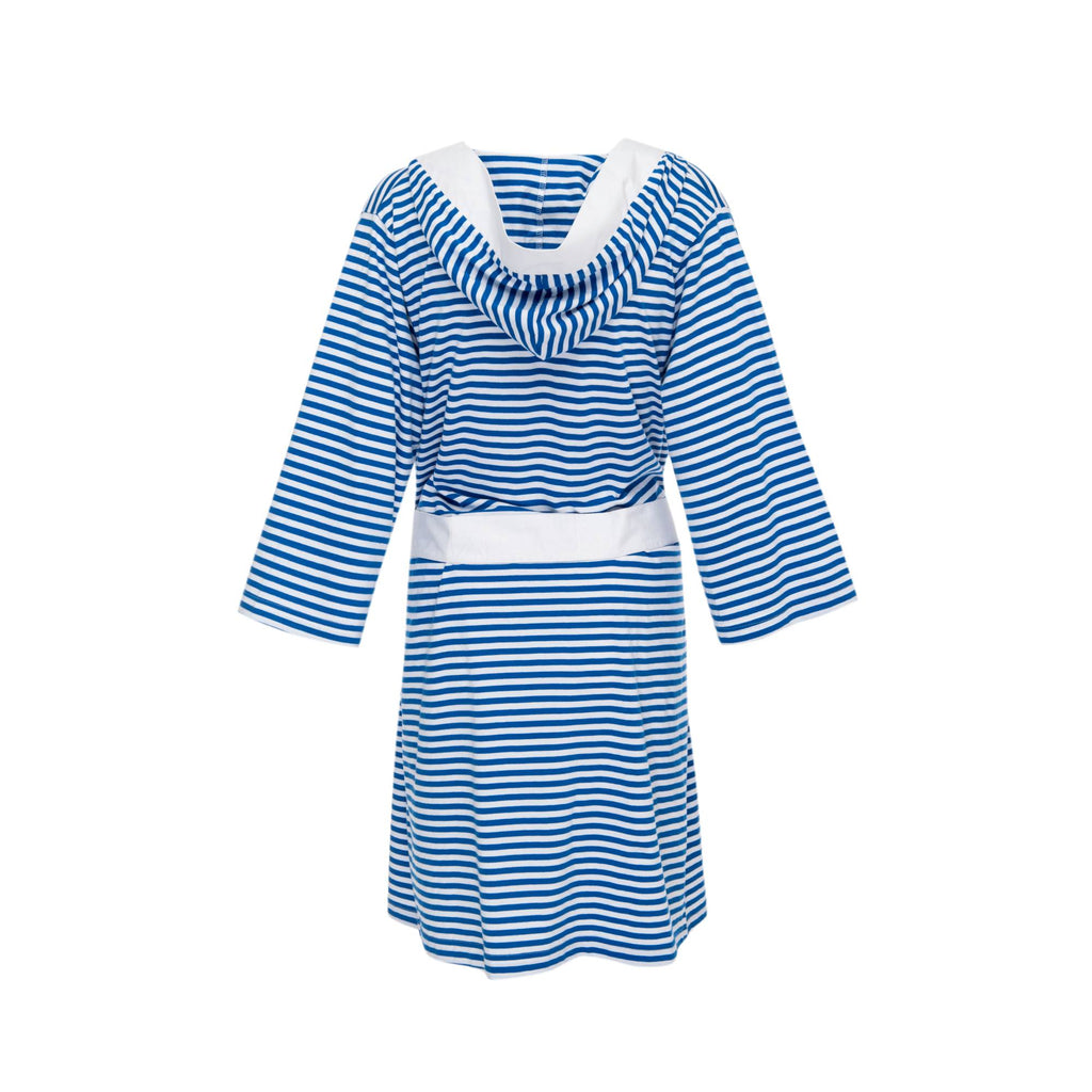 Seaside Serenity Stripe Organic Hooded Short Robe