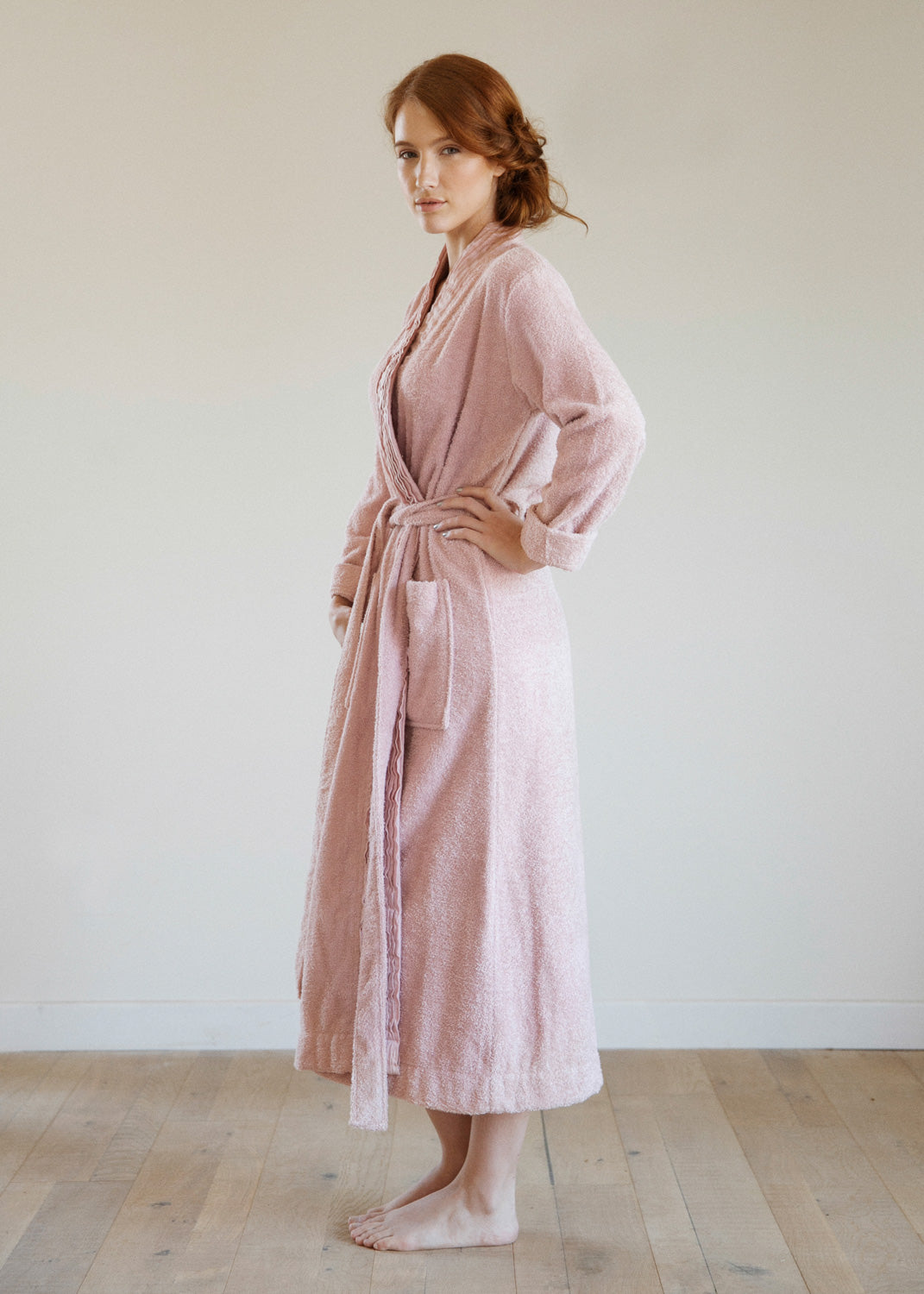 Turkish Cotton Terry Cloth Pleated Bathrobe