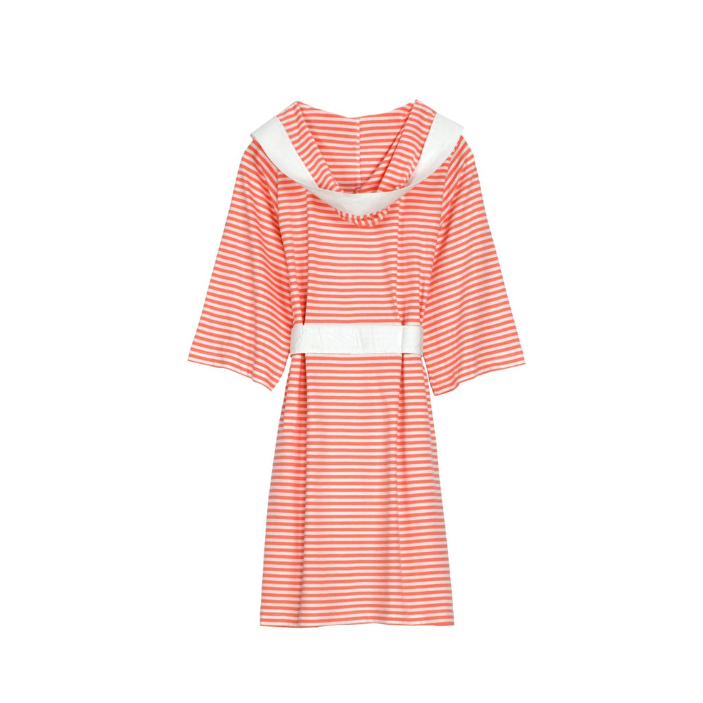 Seaside Serenity Stripe Organic Hooded Short Robe