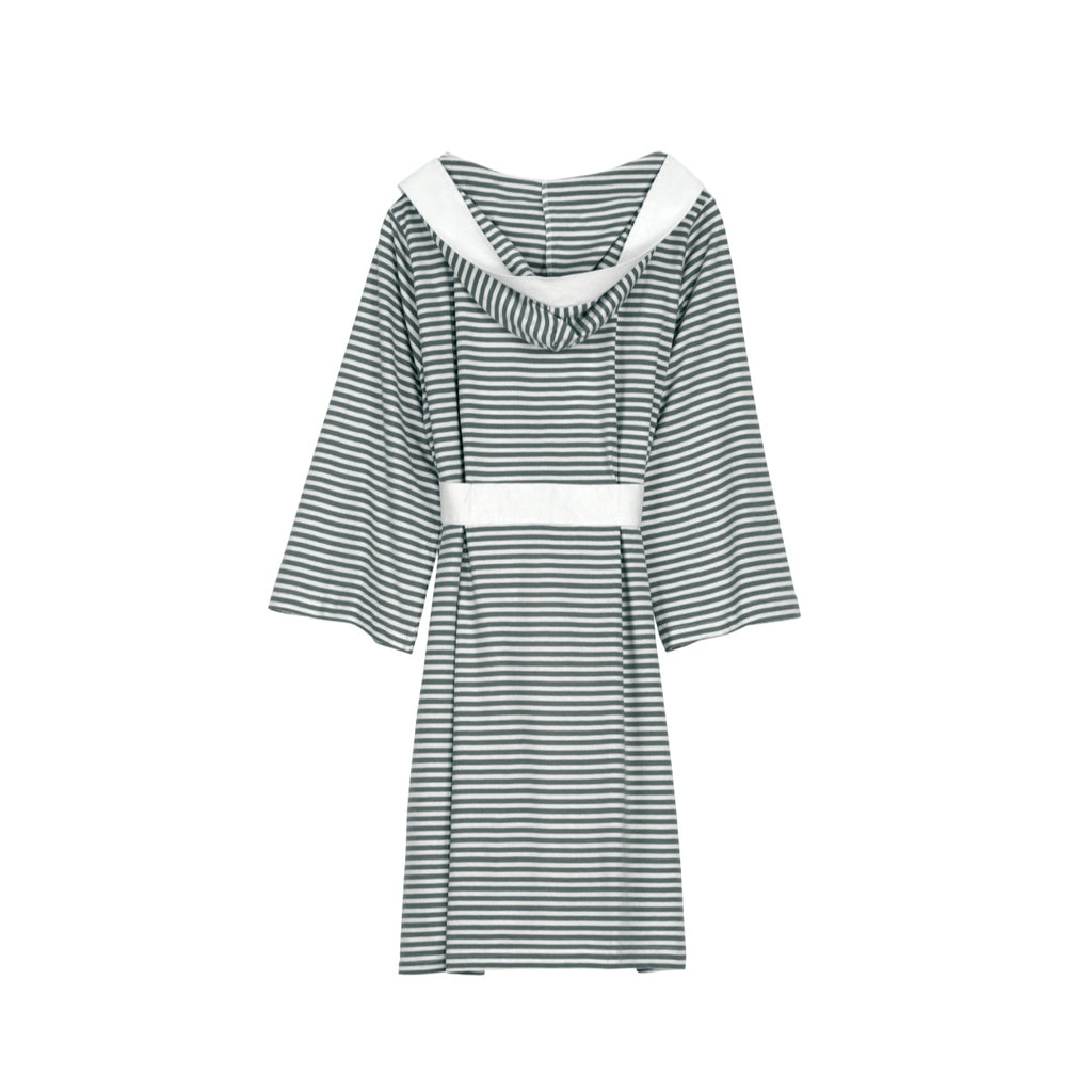 Seaside Serenity Stripe Organic Hooded Short Robe