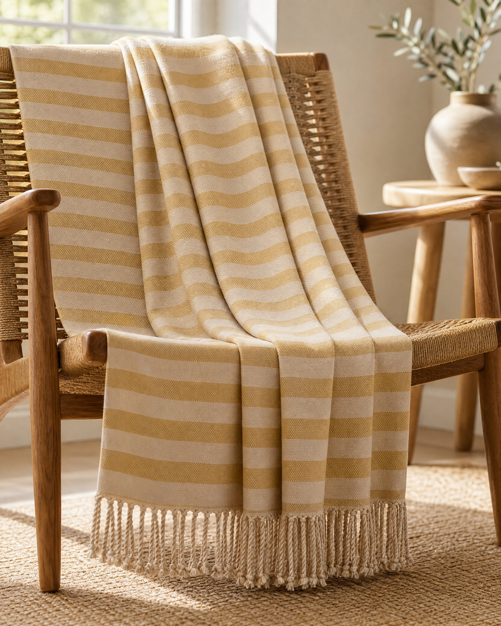 Striped Bamboo Viscose Throw
