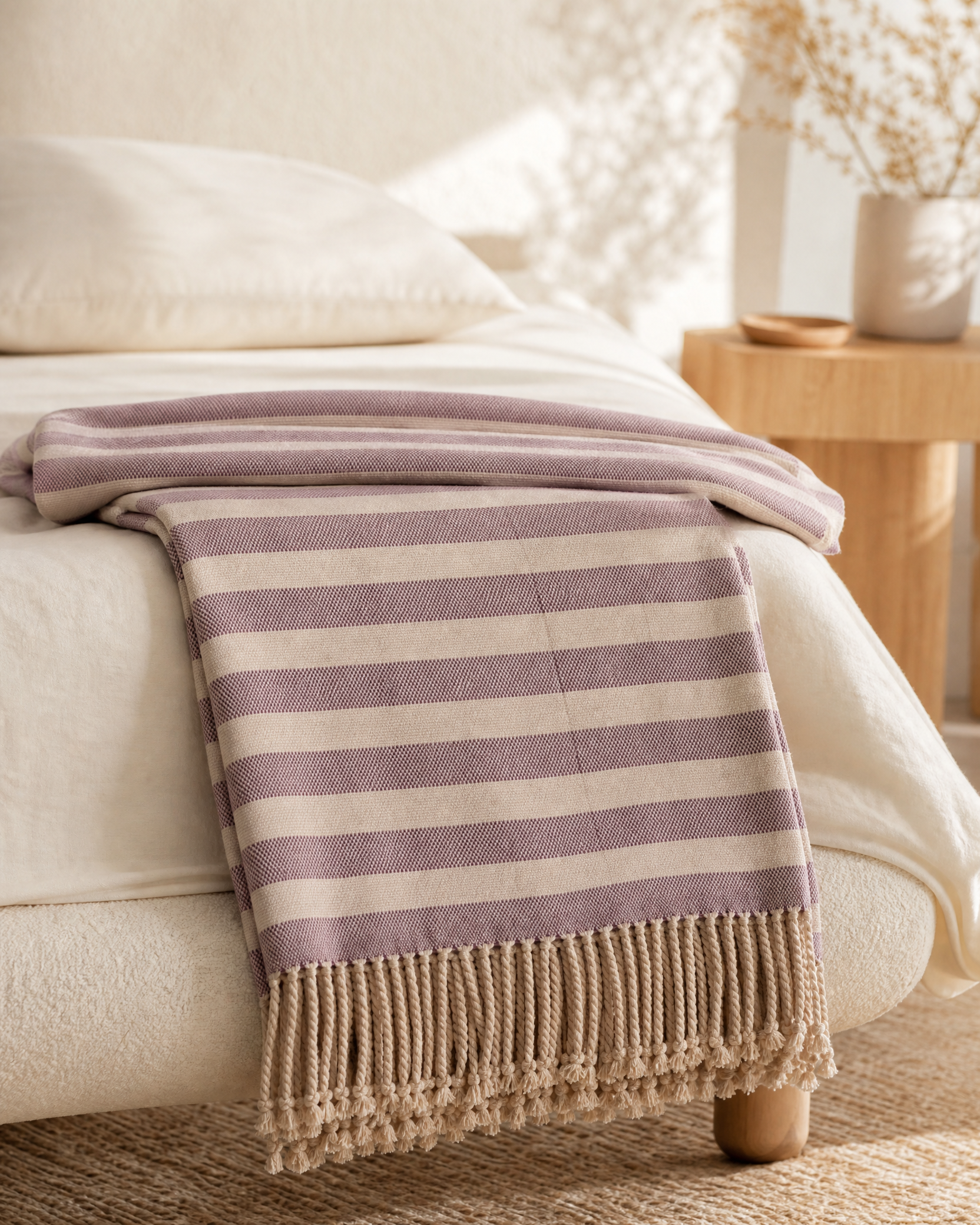 Striped Bamboo Viscose Throw