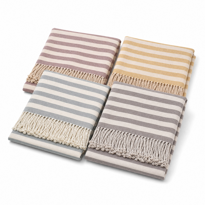 Striped Bamboo Viscose Throw