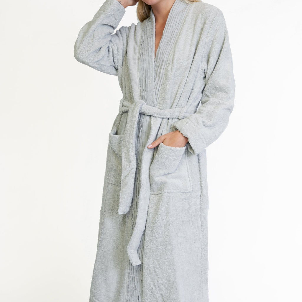 Turkish Cotton Terry Cloth Pleated Bathrobe