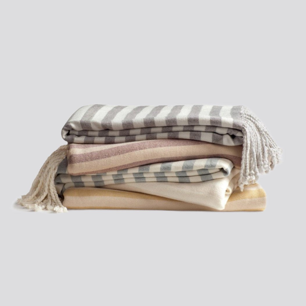 Striped Bamboo Viscose Throw