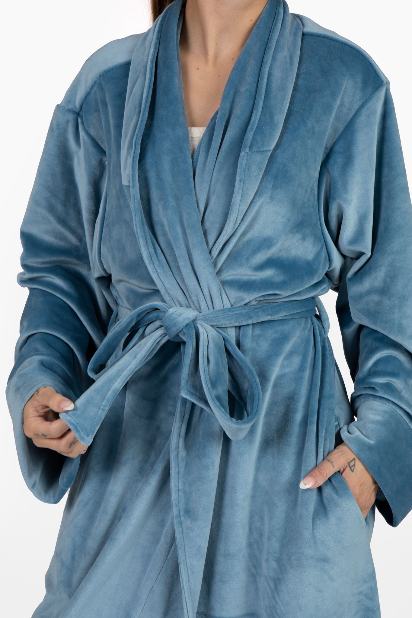 Hellomamma Womens Soft Long Fleece Dressing Gown Full Length Fluffy Bathrobe  Sleepwear Zip Up (M, Navy Blue) : Amazon.in: Clothing & Accessories
