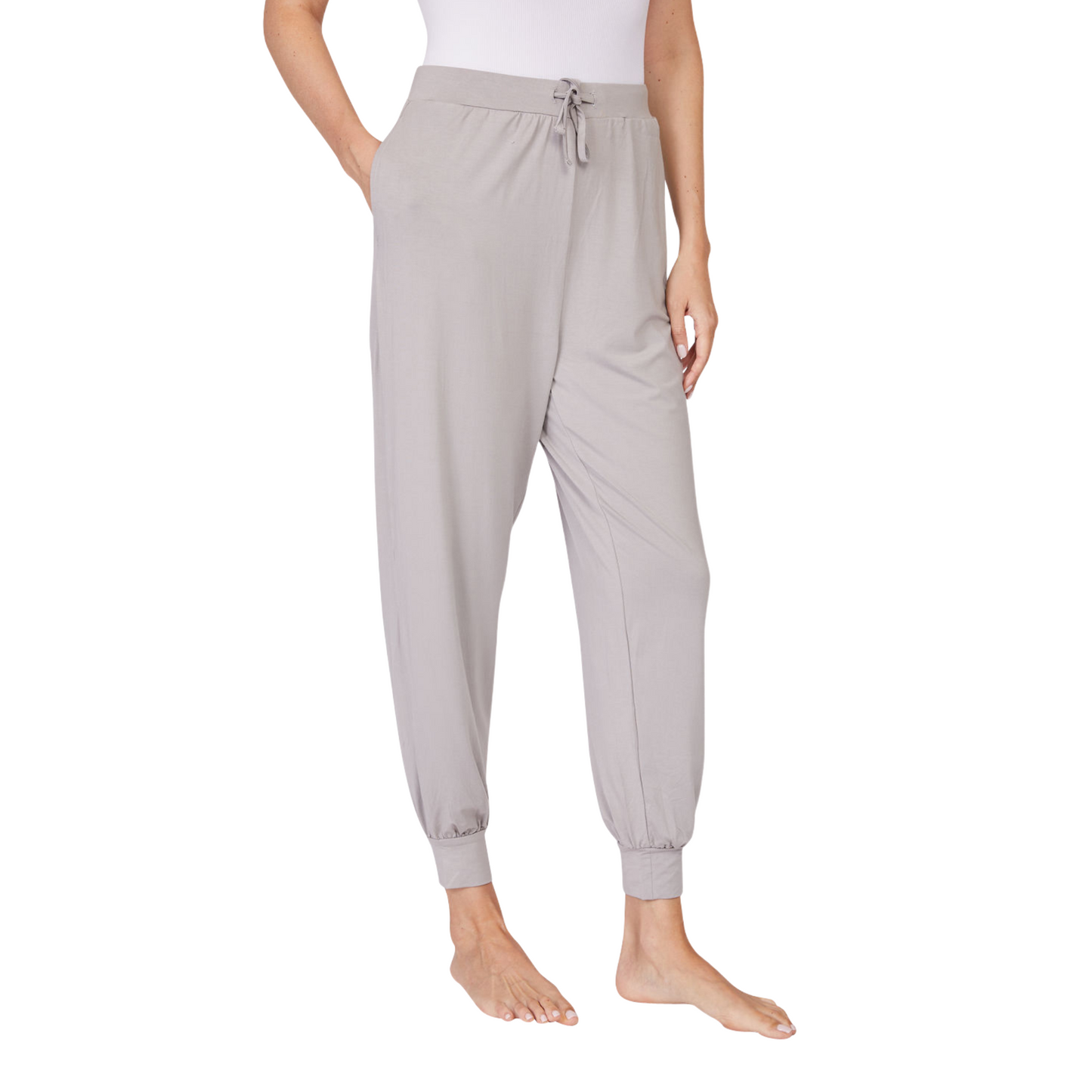 Draped Bamboo Viscose Jogger Pants