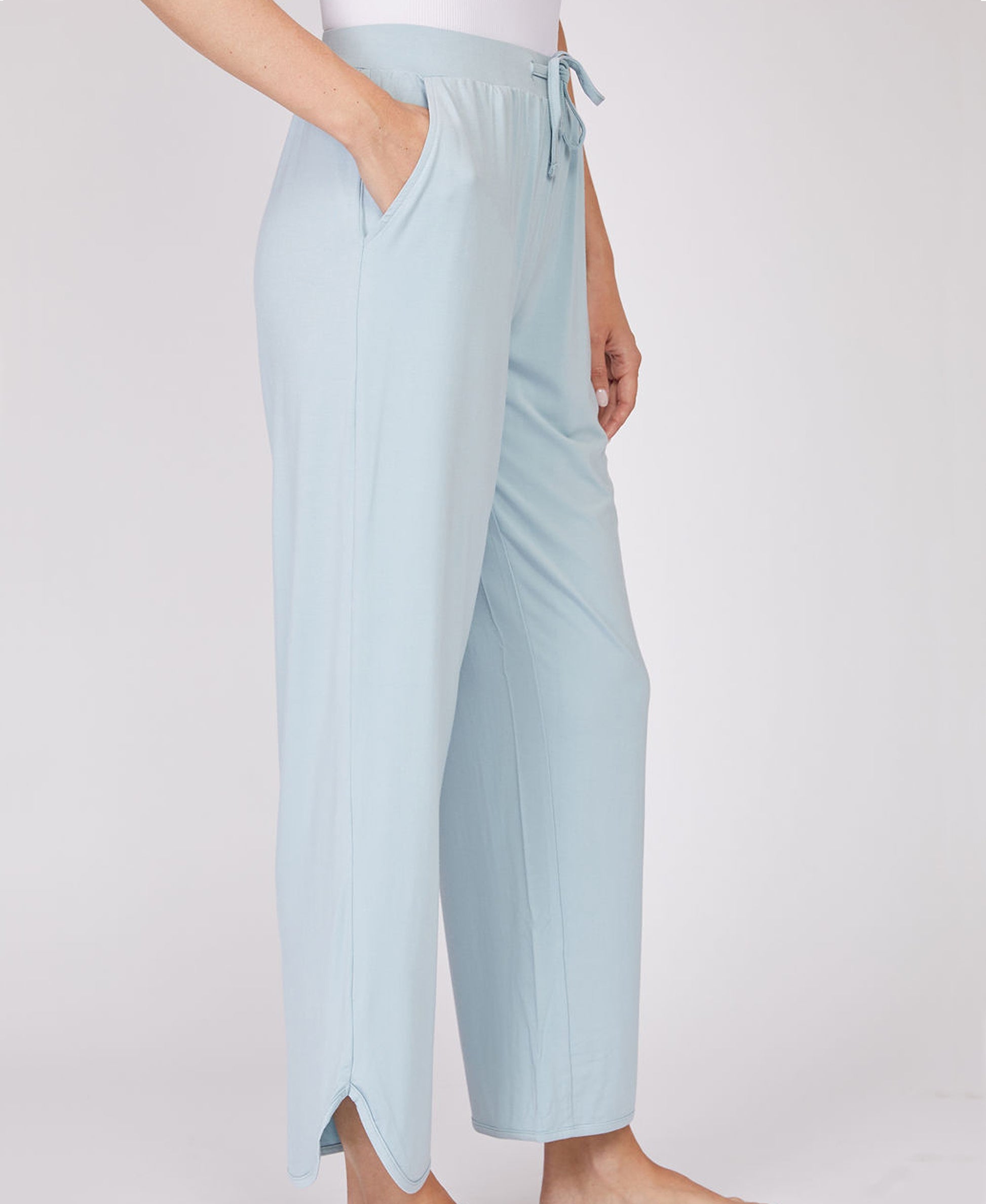 Cropped Bamboo Viscose Jogger Pants