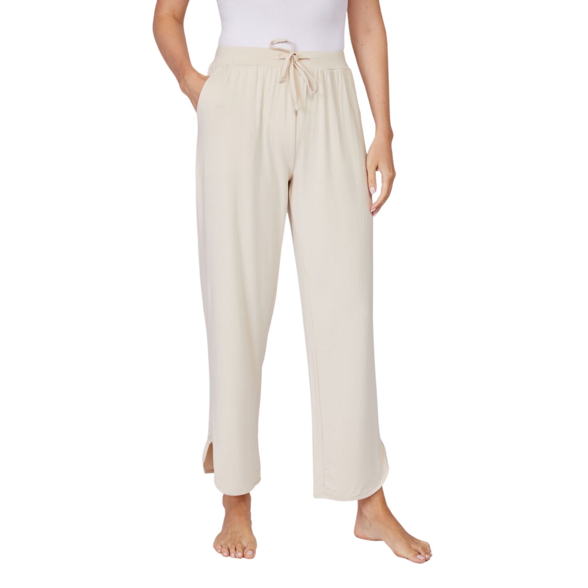 Cropped Bamboo Viscose Jogger Pants