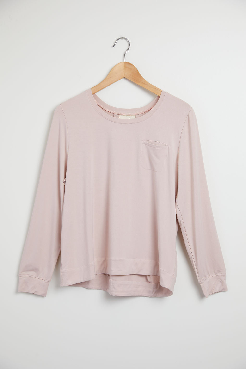 Pleated Back Bamboo Viscose Long Sleeve Top