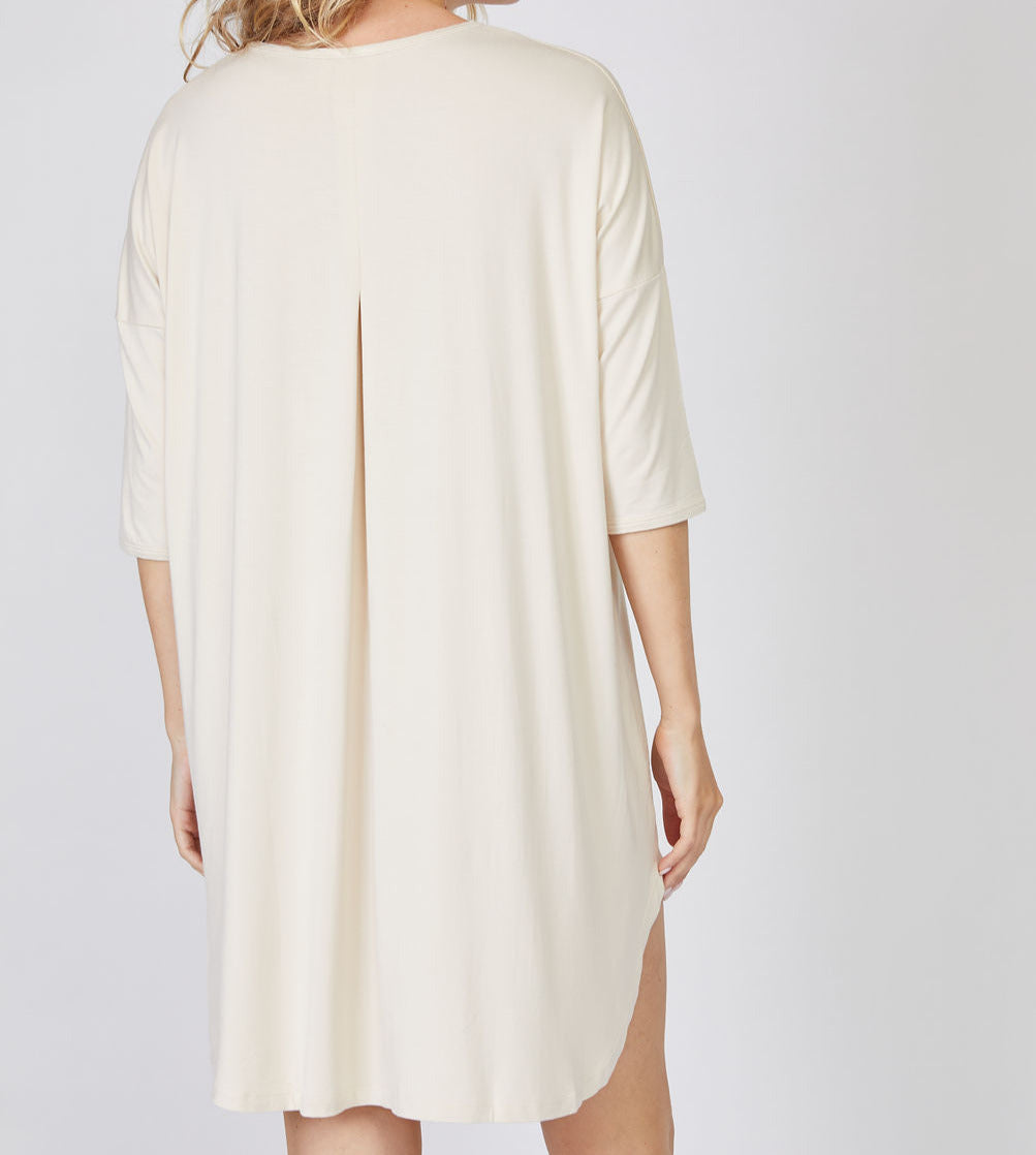 3/4 Sleeve Bamboo Viscose Nightshirt