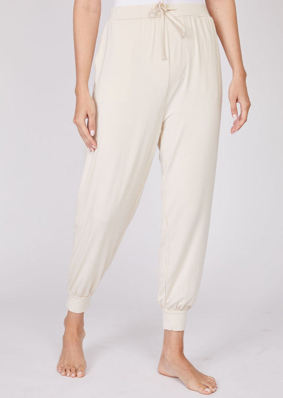 Draped Bamboo Viscose Jogger Pants