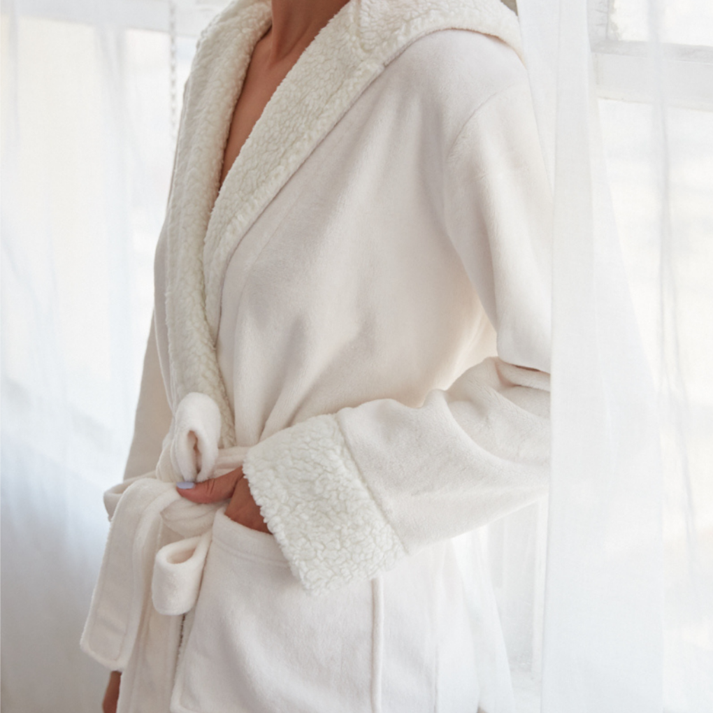 Women's Cloud Soft Sherpa Fleece Robe – Pure Fiber