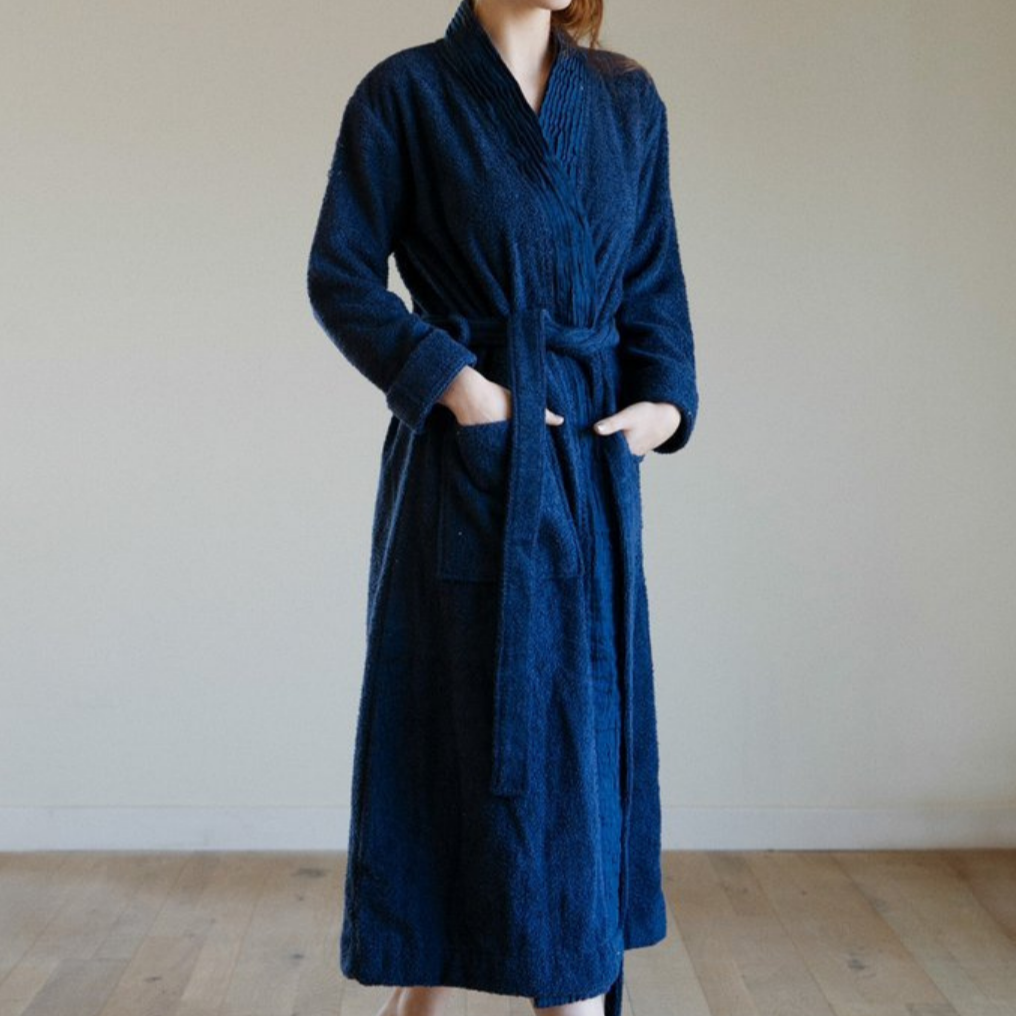 Turkish Cotton Terry Cloth Pleated Bathrobe